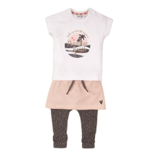 DIRKJE szett 3 részes szoknyával 68 fehér + Smokey Pink + Smokey Grey + aop gyerek ruha szett