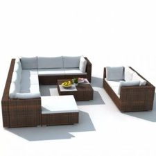 Discontmania VID 32 részes polyrattan ülőgarnitúra szett barna kerti bútor