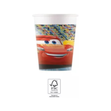 Disney Cars 3, Verdák papír pohár 8 DARABOS 200 ml FSC party kellék