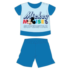 Disney Disney Mickey egér nyári rövid ujjú baba pizsama - pamut jersey pizsama - Mickey Superstar felirattal - középkék - 98