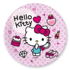 Disney Hello Kitty Fashion papírtányér 8 DARABOS, 23 cm FSC party kellék