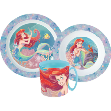 Disney Hercegnők Ariel étkészlet, micro műanyag szett bögrével 350 ml babaétkészlet