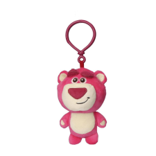 Disney Játékháború Lotso Pink 3D plüss figura akasztóval, táskadísz 13 cm plüssfigura
