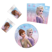 Disney Jégvarázs Disney Frozen II Wind Spirit, Jégvarázs party szett 36 db-os 20 cm-es tányérral party kellék