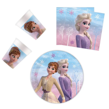 Disney Jégvarázs Disney Frozen II Wind Spirit, Jégvarázs party szett 36 db-os 23 cm-es tányérral party kellék