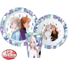 Disney Jégvarázs Ice Magic étkészlet, micro műanyag szett 260 ml-es pohárral Nr3 babaétkészlet