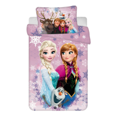 Disney Jégvarázs Pink-Purple gyerek ágyneműhuzat 100×135 cm, 40×60 cm lakástextília