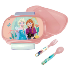 Disney Jégvarázs Together szendvicsdoboz + evőeszköz szett uzsonnás doboz