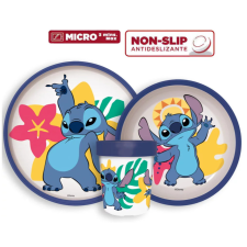 Disney Lilo és Stitch Palms csúszásmentes étkészlet, micro műanyag szett babaétkészlet