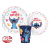 Disney Lilo és Stitch Palms étkészlet, micro műanyag szett 260 ml-es pohárral