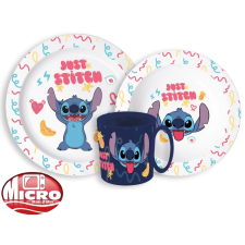 Disney Lilo és Stitch Palms étkészlet, micro műanyag szett bögrével 265 ml babaétkészlet
