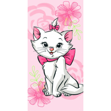Disney Marie cica Pink Flower fürdőlepedő, strand törölköző 70*140cm babatörülköző, kifogó