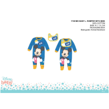 Disney Mickey egér baba rugdalózó előkével - középkék - 1-3 hónapos babának rugdalózó