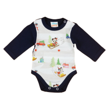 Disney Mickey és Minnie karácsonyi hosszú ujjú baba body kék kombidressz, body
