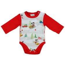 Disney Mickey és Minnie karácsonyi hosszú ujjú baba body piros (62) kombidressz, body