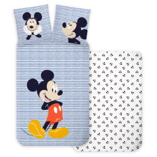 Disney Mickey Strip gyerek, ovis ágyneműhuzat 100×140 cm, 40×45 cm babaágynemű, babapléd