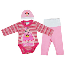 Disney Minnie 3 részes (sapka+nadrág+body) szett glitterrel babaruha szett