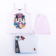 Disney Minnie egér kislány pamut pizsama - ujjatlan pizsama - nyári együttes - világosrózsaszín - 122