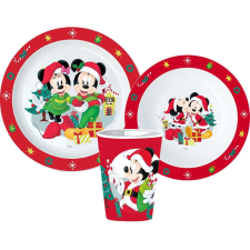 Disney Minnie és Mickey micro étkészlet szett pohárral karácsony babaétkészlet