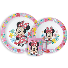 Disney Minnie Spring étkészlet, micro műanyag szett bögrével 265 ml party kellék