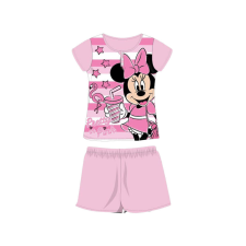 Disney Nyári rövid ujjú gyerek pamut pizsama - Disney Minnie egér - csíkos - világosrózsaszín - 140 gyerek hálóing, pizsama