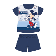 Disney Nyári rövid ujjú pamut baba pizsama - Disney Mickey egér - csíkos - sötétkék - 92