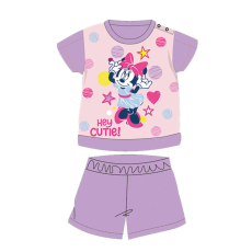 Disney Nyári rövid ujjú pamut baba pizsama - Disney Minnie egér - csillagos - világoslila - 92