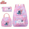  Disney Stitch 3 részes iskolatáska szett – Hátizsák, uzsonnás táska és tolltartó - PINK AV2563257-P