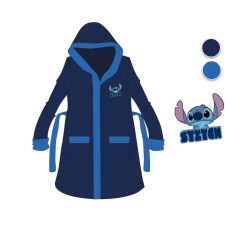 Disney Stitch kapucnis pamut köntös kisfiúknak - sötétkék - 122-128 gyerek köntös