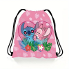  Disney Stitch Tartós Poliészter Tornazsák – Pink UX1328354