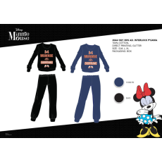 Disney Téli pamut interlock női pizsama - Disney Minnie egér - Minnie Everything felirattal - fekete - XL