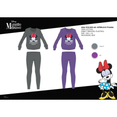 Disney Téli pamut interlock női pizsama - Disney Minnie egér - Morning Face felirattal - lila - L