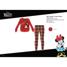 Disney Téli vastag pamut gyerek pizsama - flanel pizsama - Disney Minnie egér - piros - 122