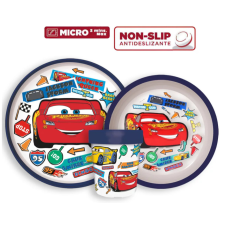 Disney Verdák Stickers csúszásmentes étkészlet, micro műanyag szett babaétkészlet