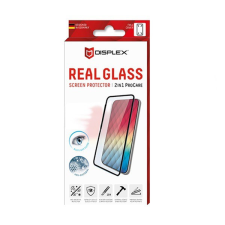 Displex képernyővédő üveg (3D full cover, íves, 10H, kék fény elleni védelem + felhelyezést segítő keret) FEKETE [Apple iPhone 12 Pro] mobiltelefon kellék