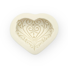  Díszes szív fondant forma, szilikon, 7×6 cm sütés és főzés