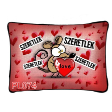  Díszpárna, szeretlek, barna egér lakástextília