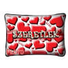  Díszpárna, szívek, szeretlek