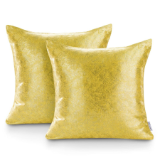 Díszpárnahuzat VERAS szín sárga nyomott blackout suede shine 45x45 ameliahome lakástextília