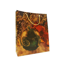 Dísztasak 32 x 26 cm "Karácsony, fa, nagy zöld gömb" ajándéktasak