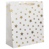  Dísztasak matt 11x14 cm csillagos fehér/arany