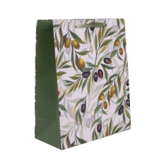  Dísztasak matt 11x14 cm oliva bogyós ágak ajándéktasak