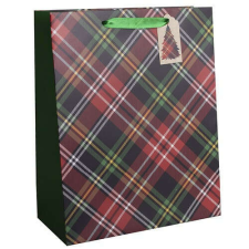  Dísztasak matt 11x14 cm skót kockás ajándéktasak