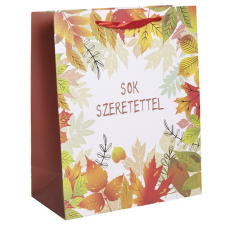  Dísztasak matt 18x23 cm faleveles Sok szeretettel felirattal ajándéktasak