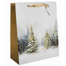 Dísztasak matt 18x23 cm havas fenyők ajándéktasak