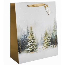 Dísztasak matt 18x23 cm havas fenyők ajándéktasak