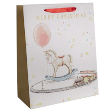  Dísztasak matt 26x32 cm hintaló és kisvasút ajándéktasak