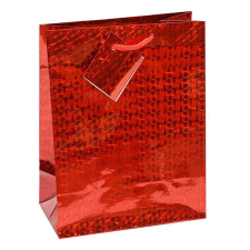 - Dísztasak Special hologram M 18x23x10 cm egyszínű piros sodort füles ajándéktasak