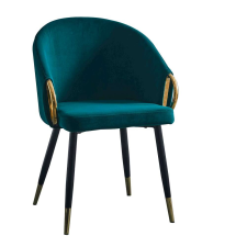  Dizájn fotel, smaragd velvet szövet/gold króm arany, DONKO bútor