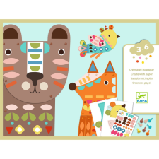 DJECO : Design by Kollázs műhely - Mackó, róka, madárka - 3 giant animals kreatív és készségfejlesztő
